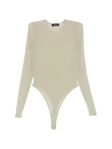 Прозрачное боди Wardrobe.Nyc, бежевый