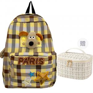 DCLOUD Женский желтый рюкзак из нейлоновой ткани, Yellow+Exquisite Makeup Bag