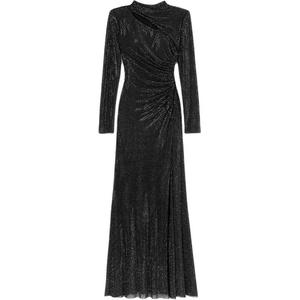 Мини-платье с декоративными элементами и вырезами Self-portrait, черный