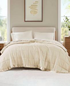 Легкое одеяло Windom с наполнителем из искусственного пуха и атласной отделкой, размер Twin Madison Park, Ivory