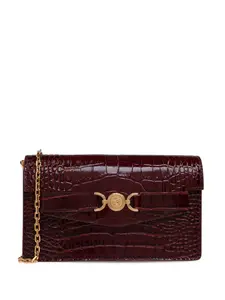 Мини-клатч с крокодиловым эффектом Medusa 95 Versace, красный