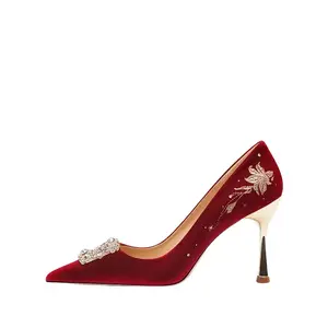 Crelinkxlat Женские туфли на высоком каблуке, красные