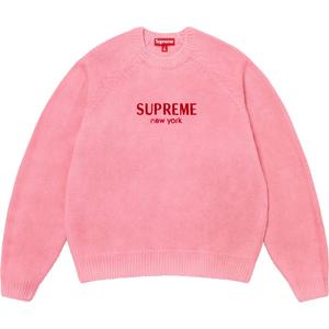 Свитер с логотипом flocked Supreme, розовый