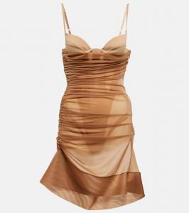 Облегающее мини-платье с корсетом Mugler, Nude 1