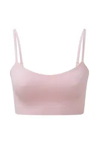 Меланжевый бесшовный спортивный 3D бюстгальтер TriDri, розовый