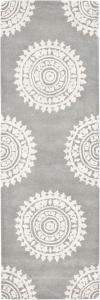 Ковер-дорожка SAFAVIEH, 77 x 183 см, Soho Collection, Light Grey & Ivory, ручной работы из шерсти и вискозы, идеально подходит для помещений с высокой проходимостью в гостиной, спальне (SOH732K)