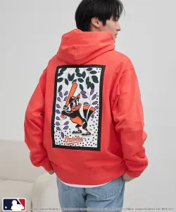 Эксклюзивная толстовка MLB с принтом ханафуда на спине Coen, цвет Orange