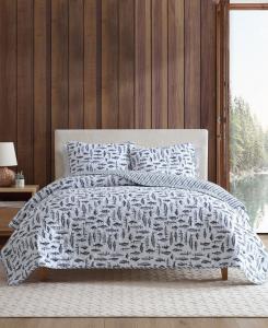 Комплект постельного белья Wes Fish из хлопка, двусторонний, 3 предмета, размер Full/Queen Eddie Bauer, Blue