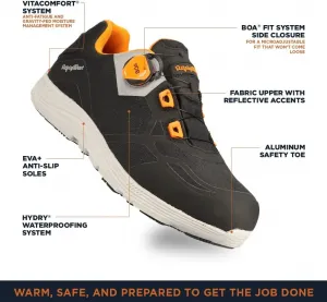 Мужские водонепроницаемые защитные кроссовки RefrigiWear FleetStride Plus, комфорт до 30°F, черный