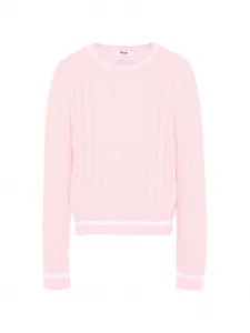 Свитер с косами MSGM Kids, розовый