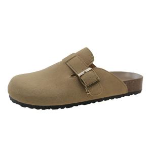 Женские тапочки с закрытым носком, устойчивые к скольжению и истиранию, на резиновой подошве Medd, коричневый