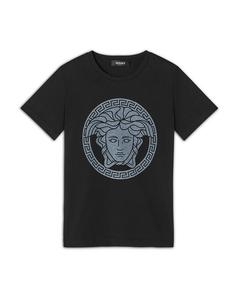Футболка унисекс с принтом Medusa Greca из джерси — Little Kid, Big Kid Versace, черный