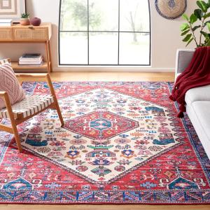 Ковер SAFAVIEH, 275 x 366 см, моющийся коллекция Tucson - , бежевый и rust, противоскользящий, идеален для помещений с высокой проходимостью в гостиной, спальне, домашнем офисе, столовой (TSN194B-9)