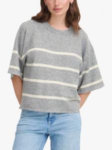 Dasila джемпер с полосками и рукавом три четверти ICHI, Grey Melange/Almond Milk