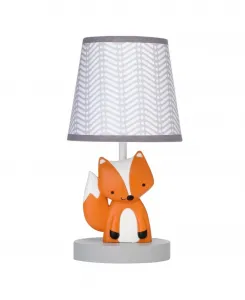Детская лампа «Желудь» серо-бело-оранжевого цвета с абажуром и лампочкой Bedtime Originals