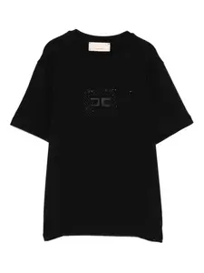 Футболка с логотипом Elisabetta Franchi La Mia Bambina, черный