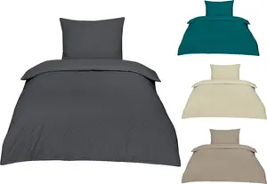 Комплект постельного белья Betz Seersucker разных размеров и цветов, из 100% хлопка, с застежкой-молнией - Не требует глажки - Цвет: серый (155/220+80/80) Betzshop