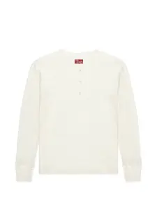 Хлопковая футболка Amish Fortela, бежевый