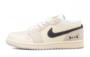 Кроссовки Air 1 с амортизацией, износостойкие, дышащие, низкие, винтажные, баскетбольные, унисекс Jordan, экрю