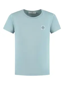 Футболка с нашивкой-логотипом Stone Island Junior, синий