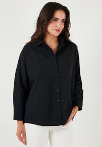 Блузка на пуговицах LELA, черный