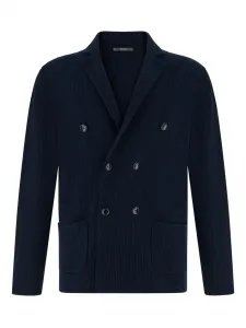 Вязаный двубортный пиджак Boggi Milano, синий