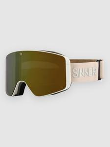 Очки для сноуборда Sinner Aura Matte Light Grey (+ Bonus Lens) Goggle, dbl full gold mirror vent