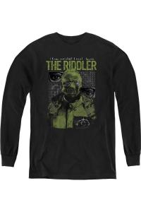 Детский худи с длинным рукавом и иллюстрацией Загадочника из фильма «Бэтмен» (2022) Gildan, черный