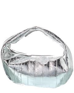 KHAITE Olivia Сумка-хобо из металлизированной кожи, серебряный