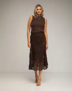 Миди-юбка крючком Tantra, коричневый