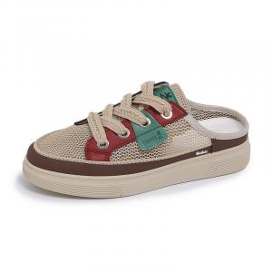 BAKE Женские противоскользящие тапочки с закрытым носком, устойчивые к запаху, на резиновой подошве, цвет хаки красный, цвет Khaki Red