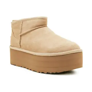 Ботинки кожаные UGG с добавлением шерсти, бежевый