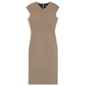 Платье с короткими рукавами из эластичной ткани BOSS, светло-коричневый