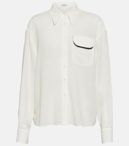 Хлопковая рубашка BRUNELLO CUCINELLI, белый