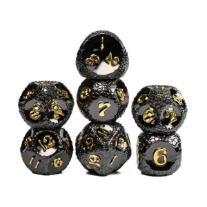 Полимерный набор из драконьего камня — ночь (7), Dice Sets - Metal - Dragonstone, Dragon, Dragon Scale, Hidden Dragon