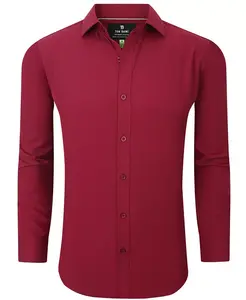 Мужская классическая рубашка Slim Fit из эластичной ткани Tom Baine, красный