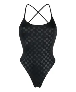 Черный цельный купальник с монограммой Misbhv, черный