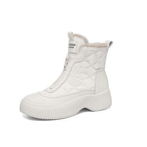 Golden Silk Rabbit Теплые износостойкие противоскользящие утепленные сапоги на 12 см для женщин бежевые, цвет Beige