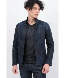 Куртка из крокодиловой кожи Tornado Mart, цвет Navy