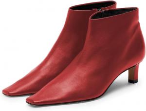 Женские ботильоны YDN с квадратным носком, низкий каблук «Kitten», боковая молния, стильные короткие ботинки, повседневная, офисная и праздничная обувь, размеры 4-16 США, Red