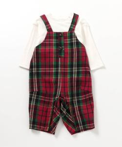 Комплект из двух предметов: детский комбинезон в клетку