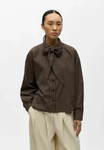 Блузка schleifendetail с пуговицами Object, Seal Brown