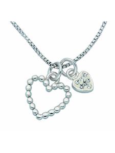 Adeliás Женский кулон из серебра 925 пробы с кубическим цирконием, 45 см, диаметр 0,85 мм, серебро