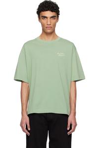 Футболка оверсайз с вышивкой от руки Maison Kitsuné Maison Kitsuné, цвет vert-de-gris