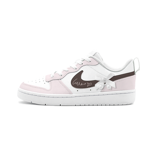 Детские скейтерские кроссовки Court Borough для младших школьников Nike, белый/розовый/коричневый