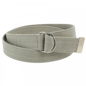 Ремень из хлопковой ткани с пряжкой D-образного типа CTM, светло-серый
