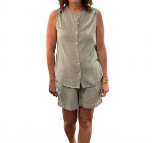 Топ без рукавов из газовой ткани цвета шалфея Dylan, Sage