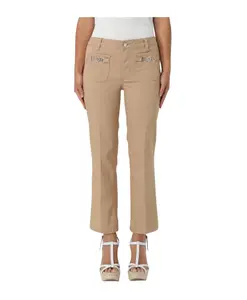 Укороченные брюки с металлическими деталями Liu Jo, коричневый