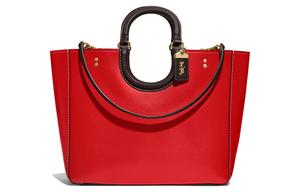 COACH Кожаная перчатка Сумка-шоппер Ручная сумка Плечевая сумка Большой размер Женская Красная