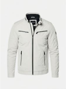 KOROSHI Легкая, короткая техническая байкерская куртка серого цвета